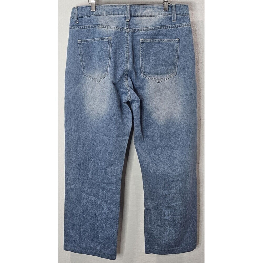 Misslook Sunflower Sz XL Jeans Anthropologie Hippie Boho Blue Distressed Denim - Picture 5 of 11